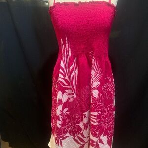 Women's Red and White Floral Maxi Dress